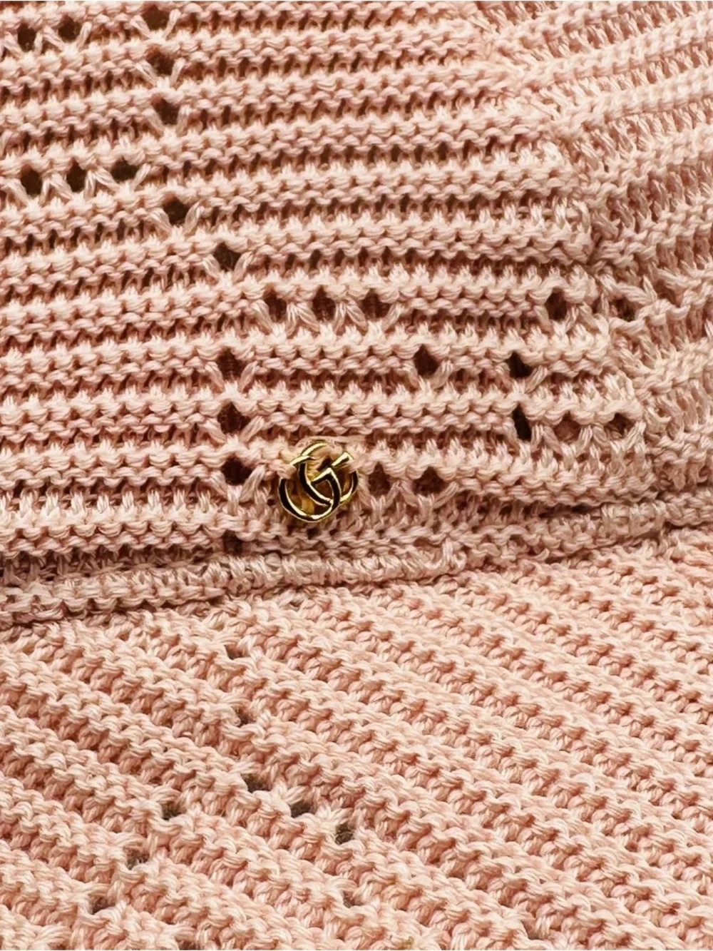 Gucci GG Pink $450 Malibu Crochet Cable Knit Bucket Hat XL NWOT - Picture 7 of 11
